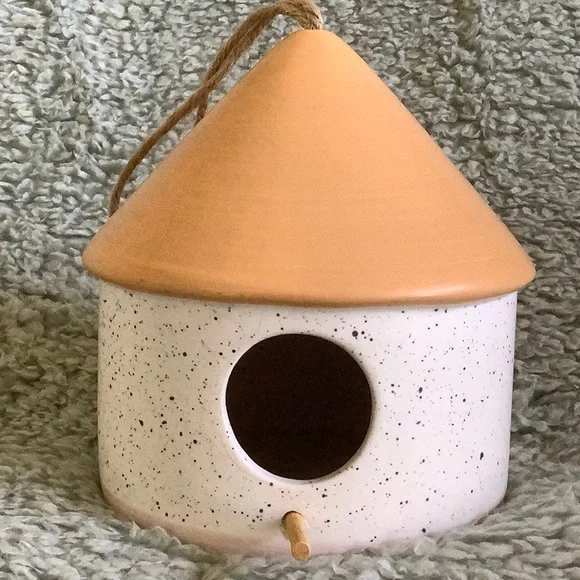 Ceramic Bird House NWT Speckled Glaze Crescent Enterprise Co. 5”x5”x6.75” - Picture 2 of 15